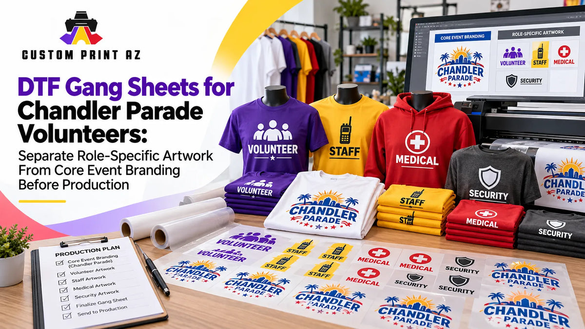 DTF Gang Sheets for Chandler Parade Volunteers: Separate Role-Specific Artwork From Core Event Branding Before Production