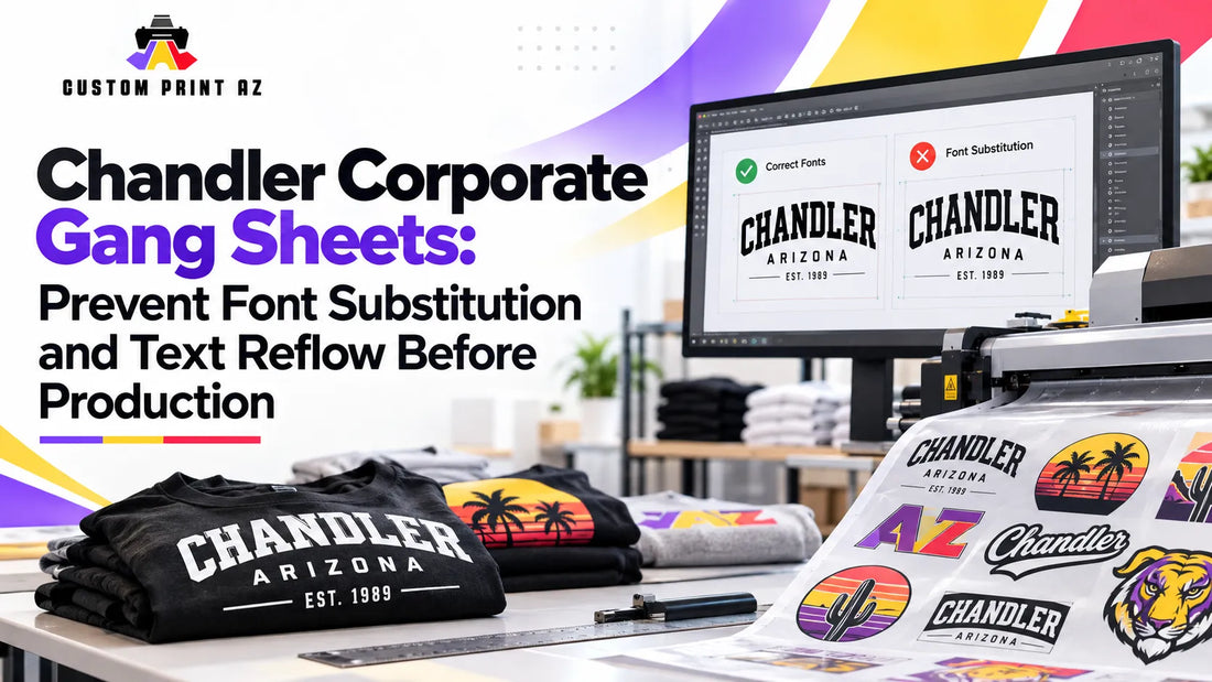 Chandler Corporate Gang Sheets: Prevent Font Substitution and Text Reflow Before Production