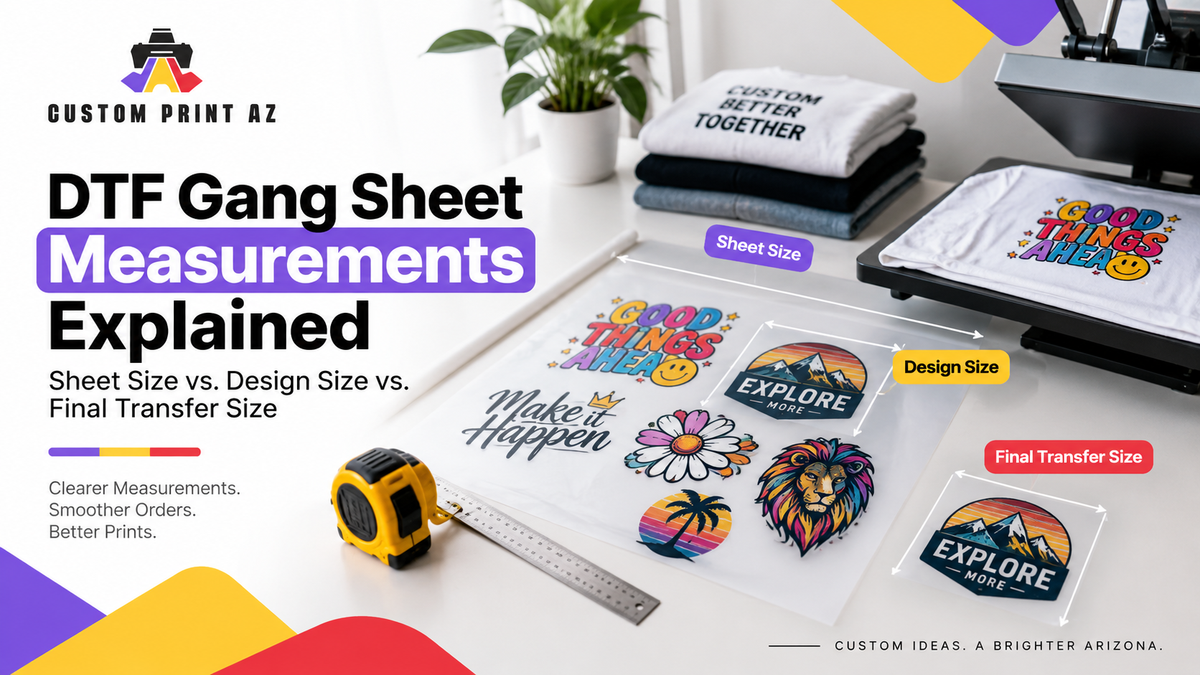 DTF Gang Sheet Measurements Explained: Sheet Size vs. Design Size vs. Final Transfer Size