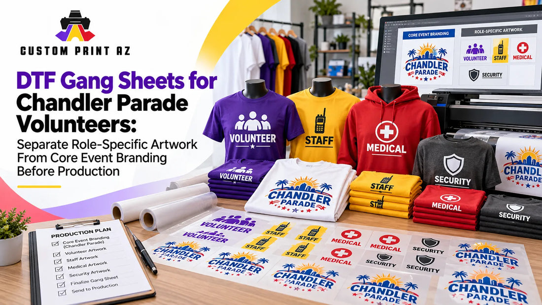 DTF Gang Sheets for Chandler Parade Volunteers: Separate Role-Specific Artwork From Core Event Branding Before Production