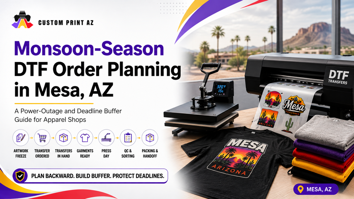 Monsoon-Season DTF Order Planning in Mesa: A Power-Outage and Deadline Buffer Guide for Apparel Shops