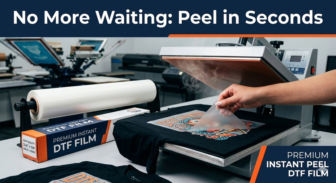 No More Waiting: Peel in Seconds with Premium Instant Peel DTF Film.