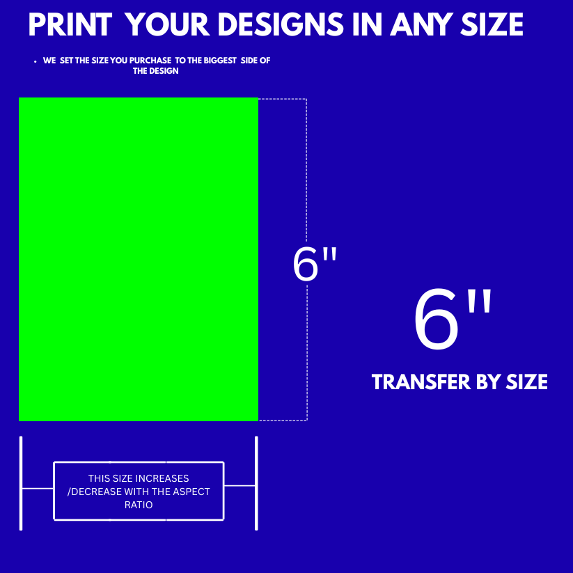 UV DTF - Transfer By Size